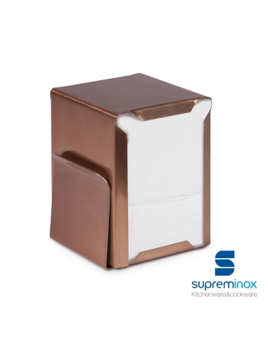 napkin holder with menu copper