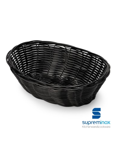 black oval poly-rattan basket