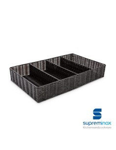 Ref: 9084 - Cesta Rattan Gn1/1 4 Dpt.Black 6un