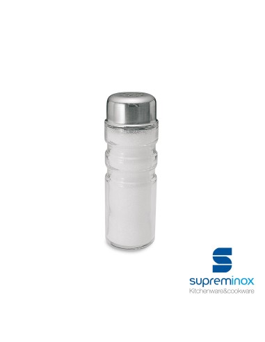 glass salt shaker with stainless steel lid