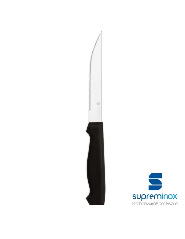 knife with black plastic handle