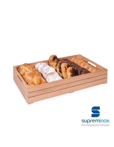 wooden box food display for catering gn 2/4