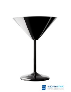 glossy black martini glass