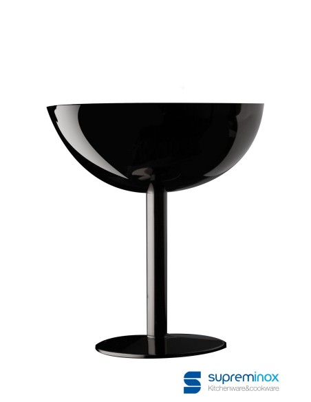 Ref: 8193N - Copa Champagne Baja Negro Brillo 270 Ml 12un