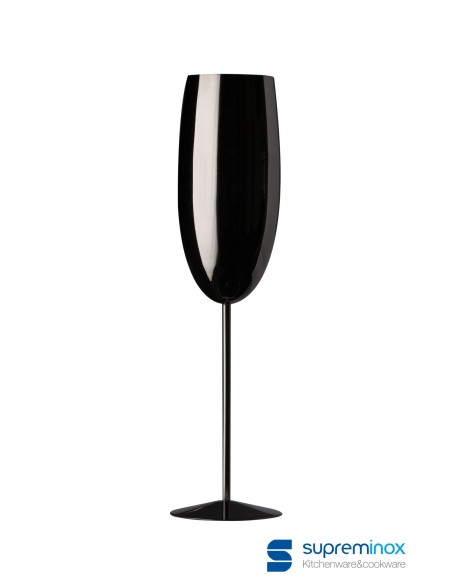 Ref: 8192N - Copa Champagne Alta Negro Brillo 275 Ml 12un
