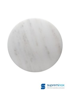 Ref: 1380 - Tabla Redonda De Marmol Blanco Diam /30 6un