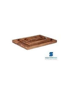 Ref: 9315 - Bandeja Bambú Dark 30*20*3 12un