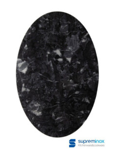 Tabla Oval De Marmol Negro 30X20X1 Cm. 8un