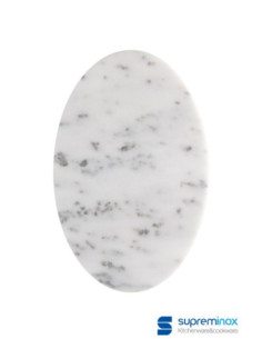 Tabla Oval De Marmol Blanco 25X16X1Cm. 12un