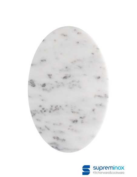 Tabla Oval De Marmol Blanco 25X16X1Cm. 12un