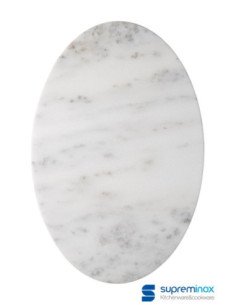 Ref: 1382 - Tabla Oval De Marmol Blanco 30X20X1Cm. 8un