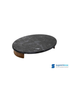 Tabla Stand Oval De Marmol Negro 30X20X5Cm 8un