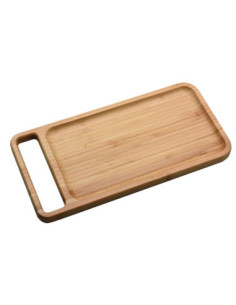 Ref: 9330 - Plato De Bambu Rectangular Con Asa 30X15X1,6 Cm 12un