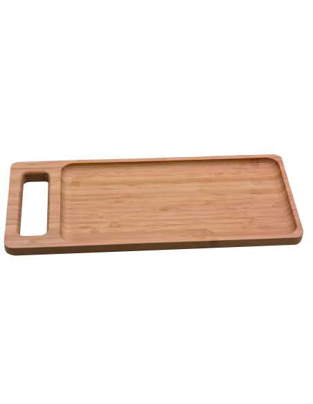 Ref: 9331 - Plato De Bambu Rectangular Con Asa 33X14X1,8Cm 12un