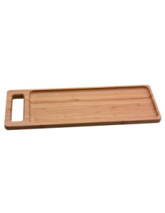 Ref: 9332 - Plato De Bambu Rectangular Con Asa 39,5X14X1,8 Cm 12un