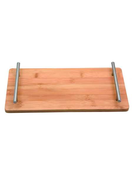 Bandeja De Bambu Con Asas De Acero 33X16X4,2 Cm 6un