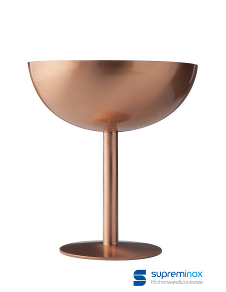 Ref: 8193G - Copa Champagne Baja Gris Mate 270 Ml 1un