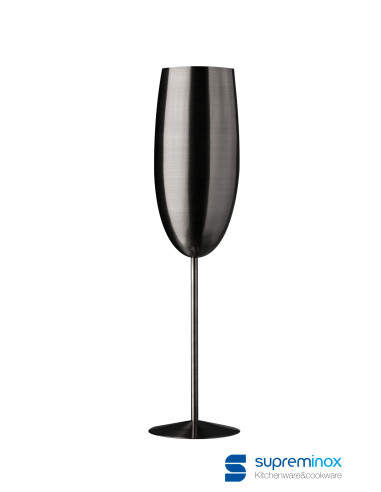 Ref: 8192N - Copa Champagne Alta Negro Brillo 275 Ml 1un